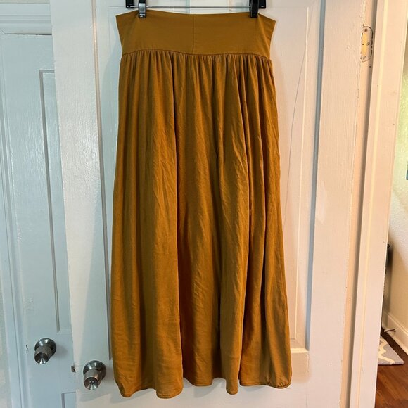 Garnet Hill “Favorite” maxi jersey skirt - L sandalwood (fits like XL) - Picture 3 of 8